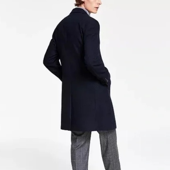 Lauren Ralph Lauren Coat Mens Luther 46L Wool Blend Overcoat Midnight Blue - Picture 4 of 6